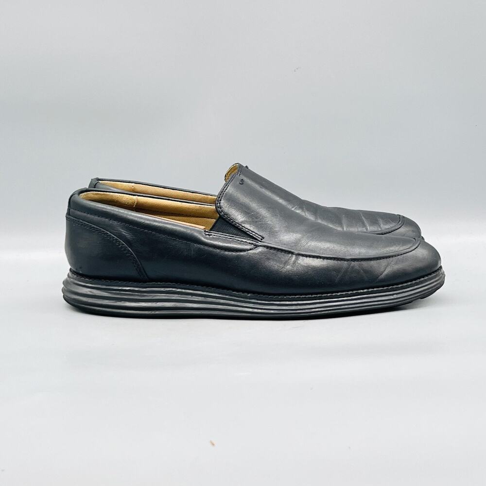 Cole Haan Shoes Mens 10.5 Black Leather Grand OS Loafers Slip On Dress Oxford